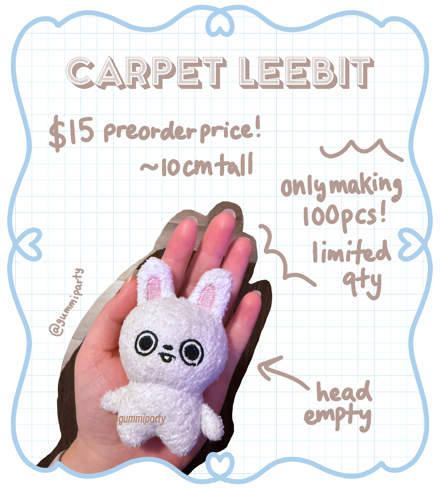 Preorder Leebit Fake Eyes Open Plush