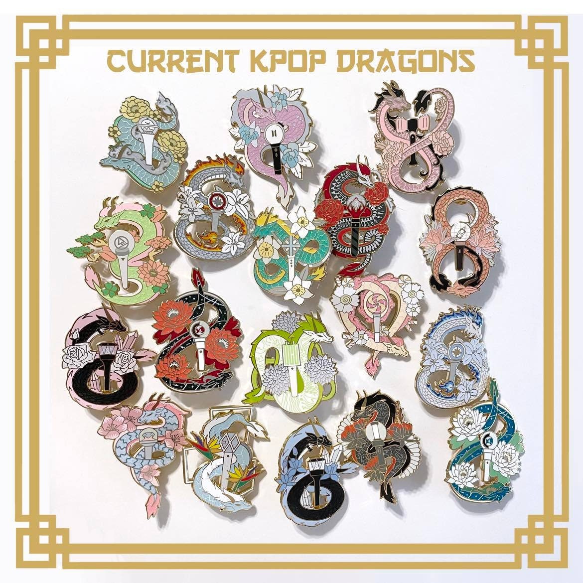 KPOP Dragon Pentagon Pin